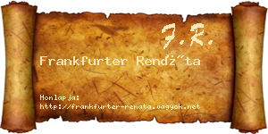 Frankfurter Renáta névjegykártya